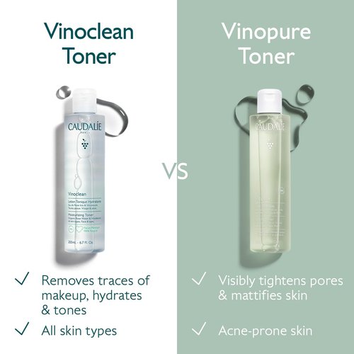 Caudalie Vinopure Pore Minimizing Toner - Natural Salicylic Acid Formula | 6.7 Ounce
