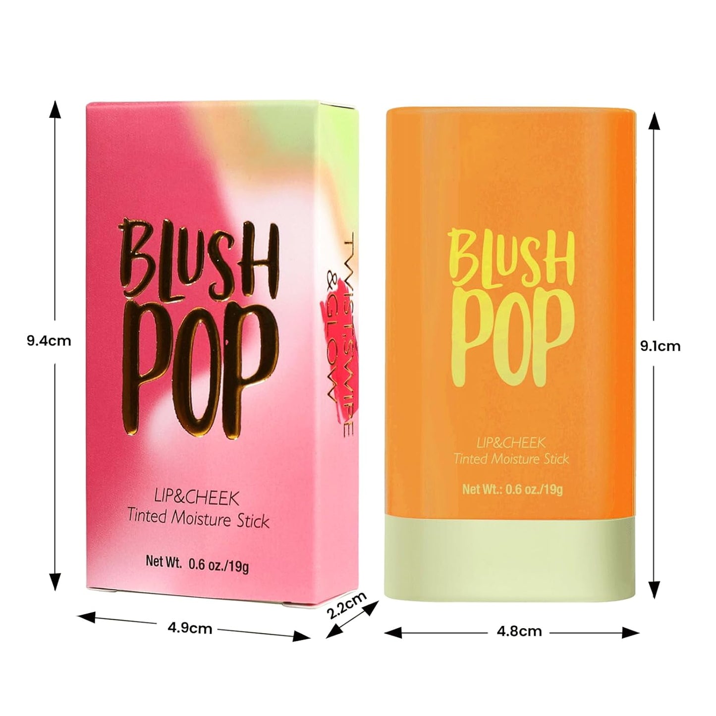 Skiennix Highlighter Makeup Stick - Natural Silky Shimmer for Face & Body, Long-Lasting Cherry Red