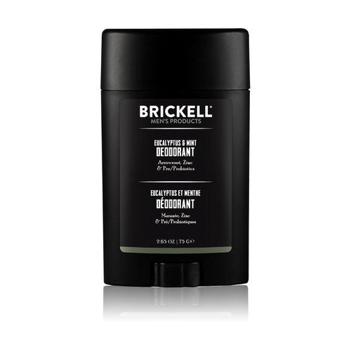Brickell Men's Products Natural Deodorant - Organic, Aluminum-Free Formula | Eucalyptus & Mint, 2.65 oz
