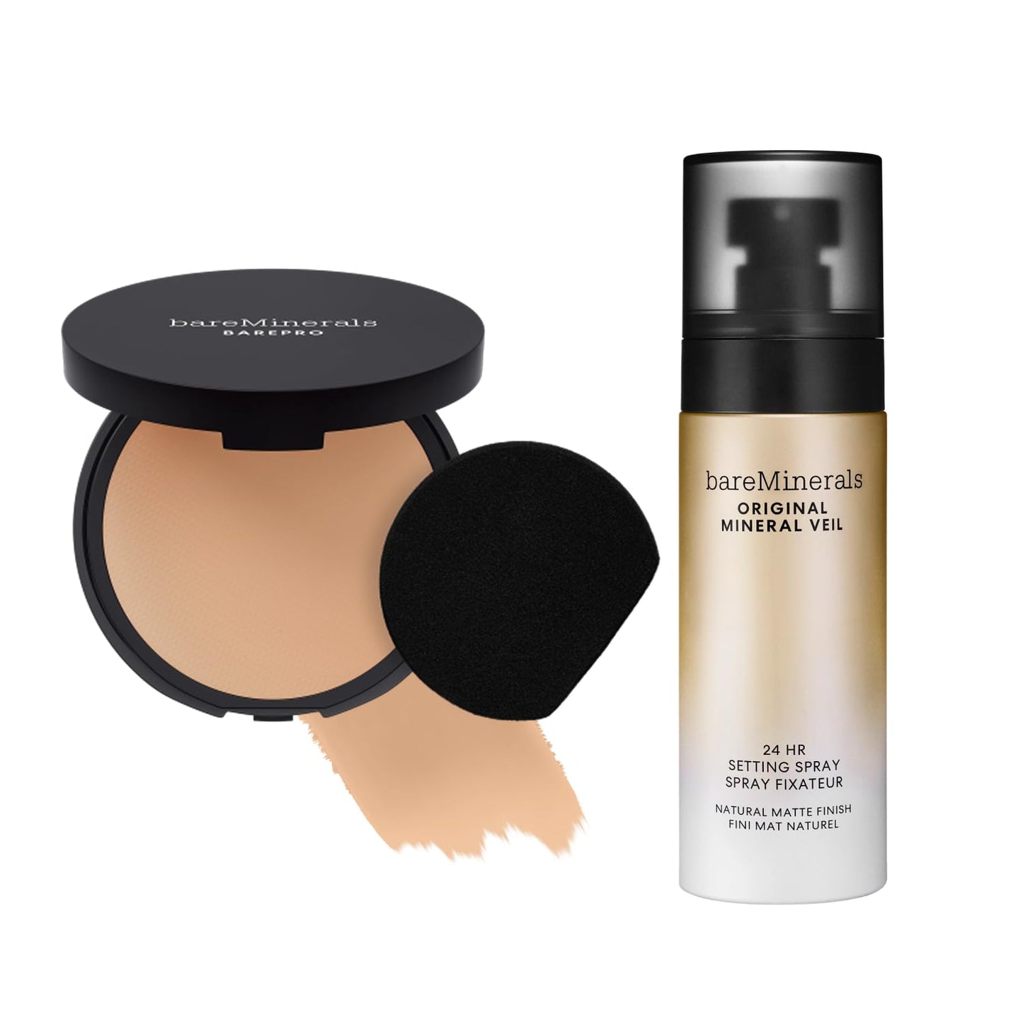 bareMinerals Barepro Matte Powder Foundation & Mineral Veil Setting Spray Bundle - Long-Lasting Finish