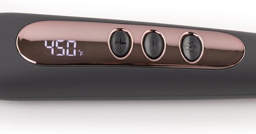 L'ANGE HAIR Le Vite Straightening Brush - Heated Tool for Smooth, Frizz-Free Hair | Dual-Voltage Ceramic Brush (Black)