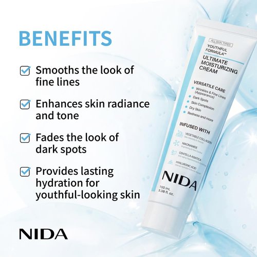 NIDA Youthful Formula™ Ultimate Moisturizing Cream - Hydrate & Revitalize Skin | 3.38 fl. oz., 100ml