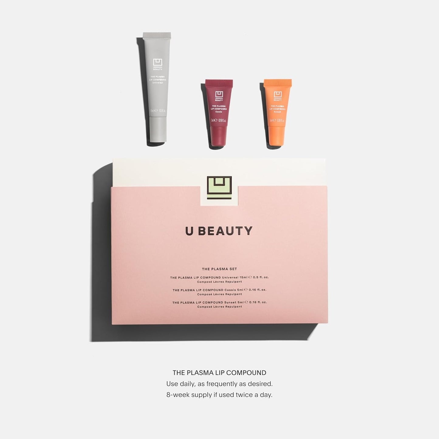 U Beauty The PLASMA Tinted Lip Compound - Hydrating Anti-Aging Lip Gloss with Hyaluronic Acid & Peptides | 15 mL, 3 Shades