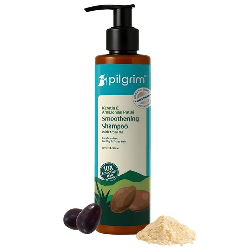 Pilgrim Patuá & Keratin Hair Smoothing Shampoo - Anti-Frizz Formula for Soft, Shiny Hair | Sulfate-Free | 6.76 Fl Oz (200ml)