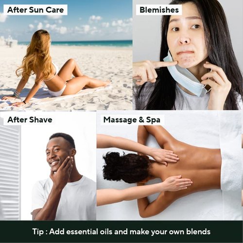 AROMATICA Organic Aloe Vera Gel Gift Set 300ml each – Vegan Body Moisturizer for Irritated Skin, After-Sun Skin Care