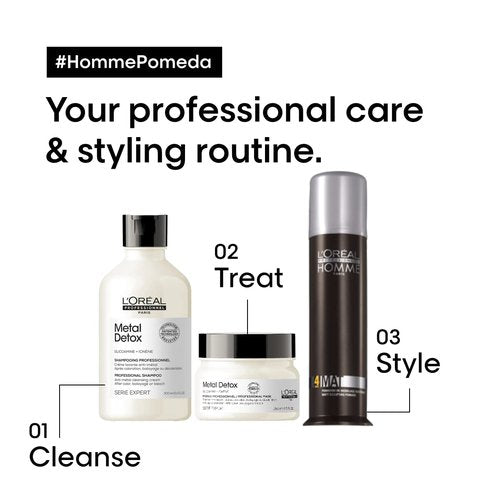 L'Oréal Professionnel Paris Styling Pomade For Men - Medium Hold, Matte Finish | All Hair Types