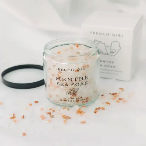 French Girl Mint Bath Salts - Soothing Epsom Salt Blend for Muscle Relief & Detox | Vegan & Cruelty-Free, 10oz