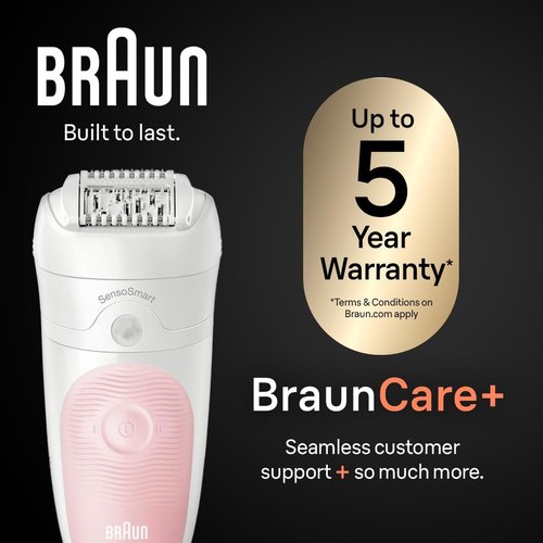 Braun Silk-épil 5 Epilator - Women's Hair Removal Device, Wet & Dry Use, Includes Skin Contact Cap, Grey