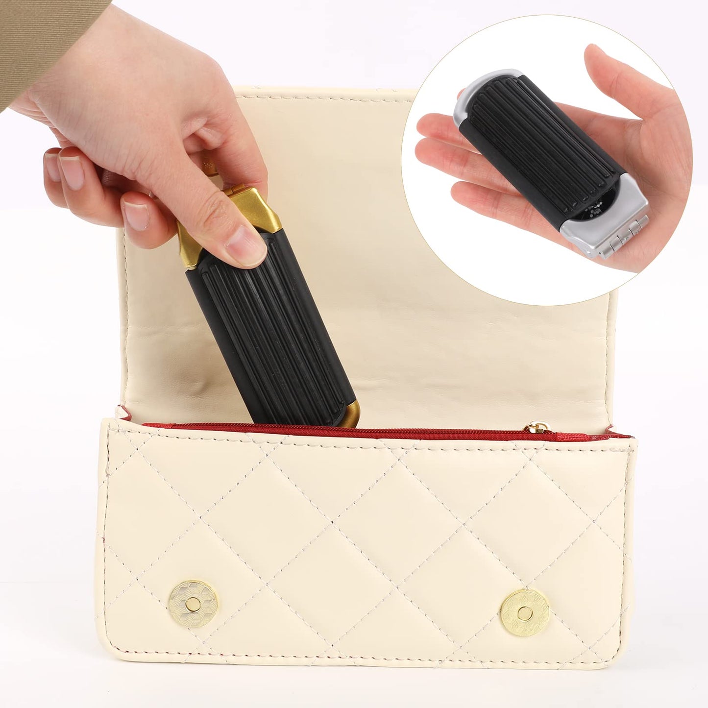 Sliverdew Travel Hair Brush, 2 Pcs Folding Hair Brush with Mini Mirror, Compact Hair Brushes Hair Styling Tools for Gym, Trip, Purse, Swimming, Silver & Gold