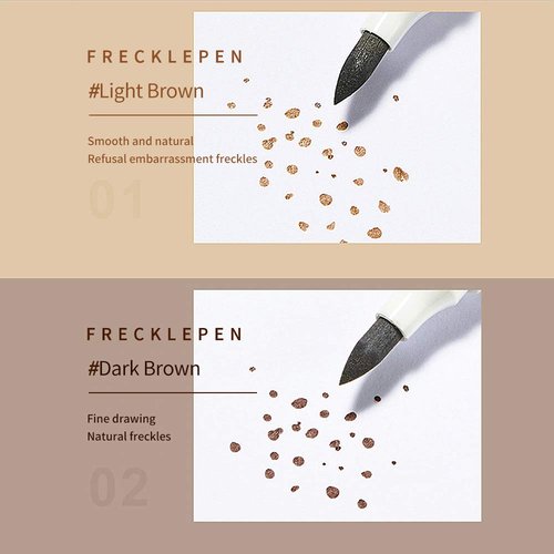 LOKFAR Freckle Pen Set - 2 Pcs Natural Lifelike Makeup Tool for Effortless Sunkissed Look | Dark Brown
