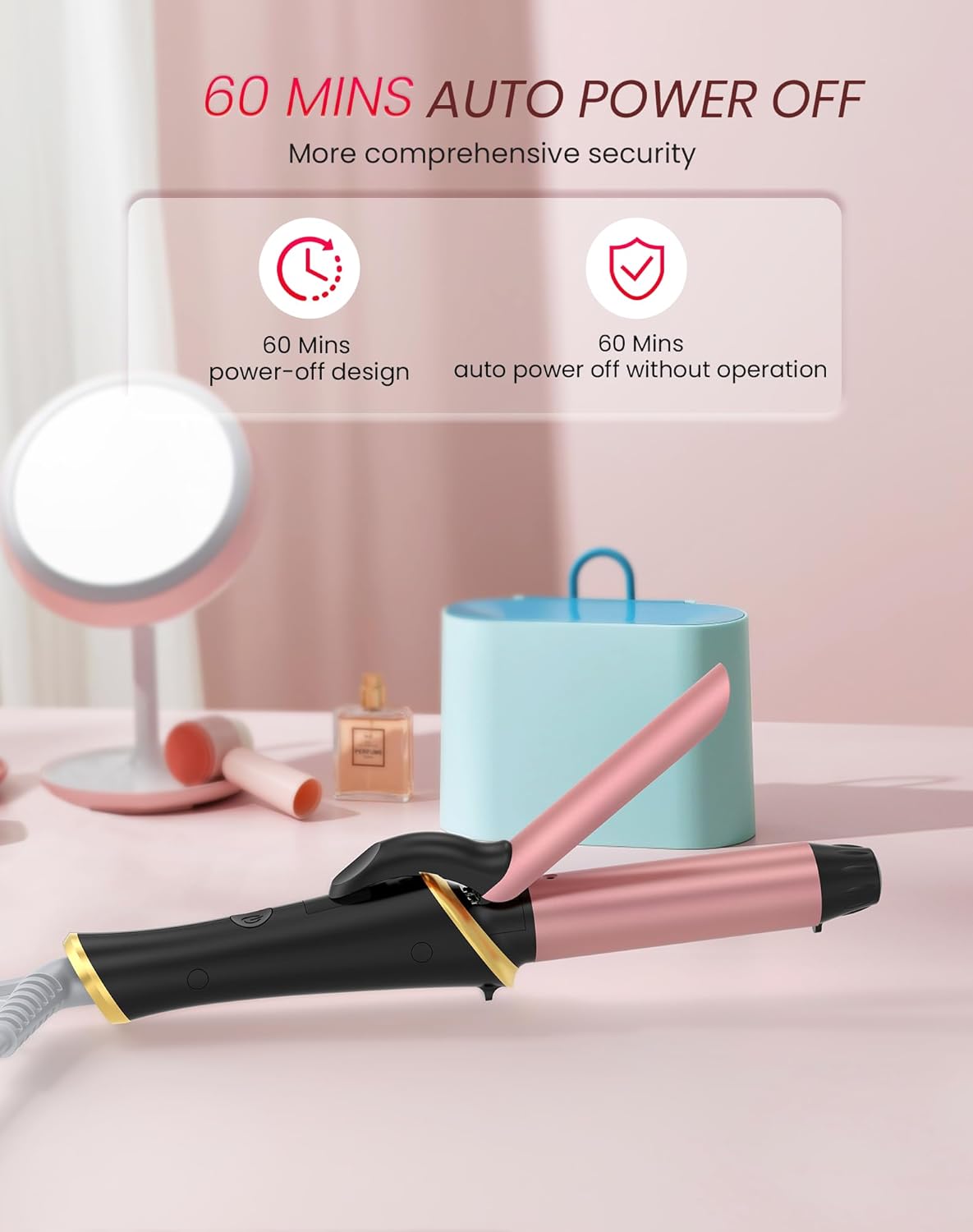 Ukliss Mini Curling Iron - Fast Heating 1-Inch Iron with Anti-Scald Tip & 5 Temp Settings | Perfect for Short Hair