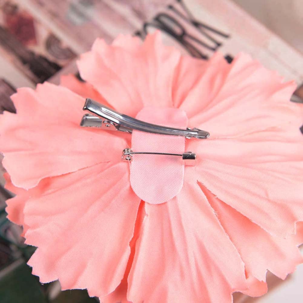 Koolgil Women's Bohemia Peony Flowers Hairpin Hair Clip Flower Brooch for Travel Party Festivals (Orange) (Pack of 1)