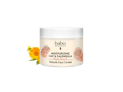 Babo Botanicals Miracle Face Cream - Moisturizing Oat & Calendula for Dry/Sensitive Skin | Shea Butter Hydration