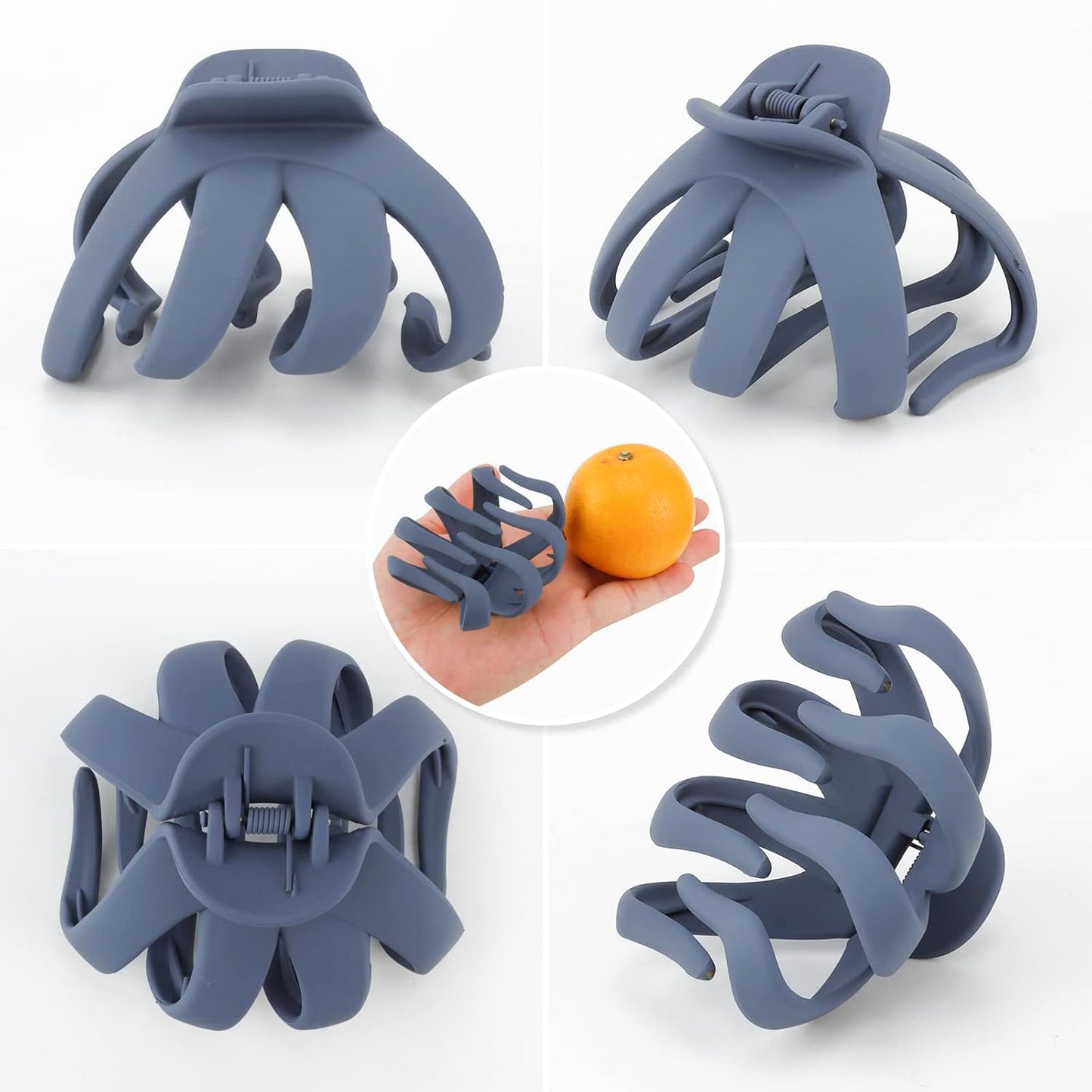 Hair Clips Claw Clips for Thick Hair 5Pcs Large Hair Clips 3.15'' Big Octopus Hair Clip Long Thick Medium Hair Neutral Jumbo Jaw Clips Hair Accessories for Women Girls