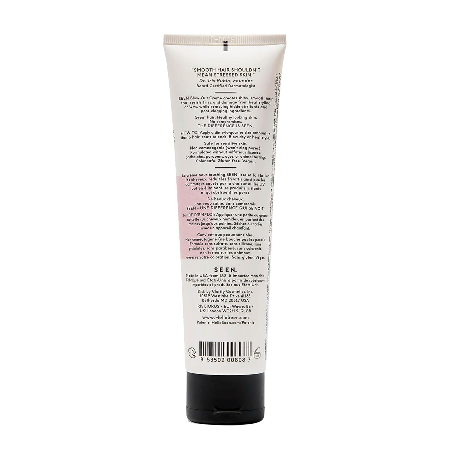SEEN Blow-Out Creme - Non-Comedogenic Hair Cream for Frizz Control & Heat Protection | Scented, Dermatologist-Developed