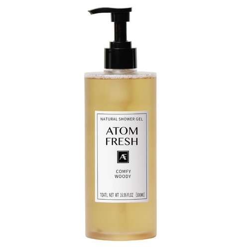 Atom Fresh Refined Edition Body Wash for Women, 16.94 fl oz Natural Moisturizing Shower Gel with Soapberry and Argan Oil, Sulfate-Free Cleanser for Dry Sensitive Skin