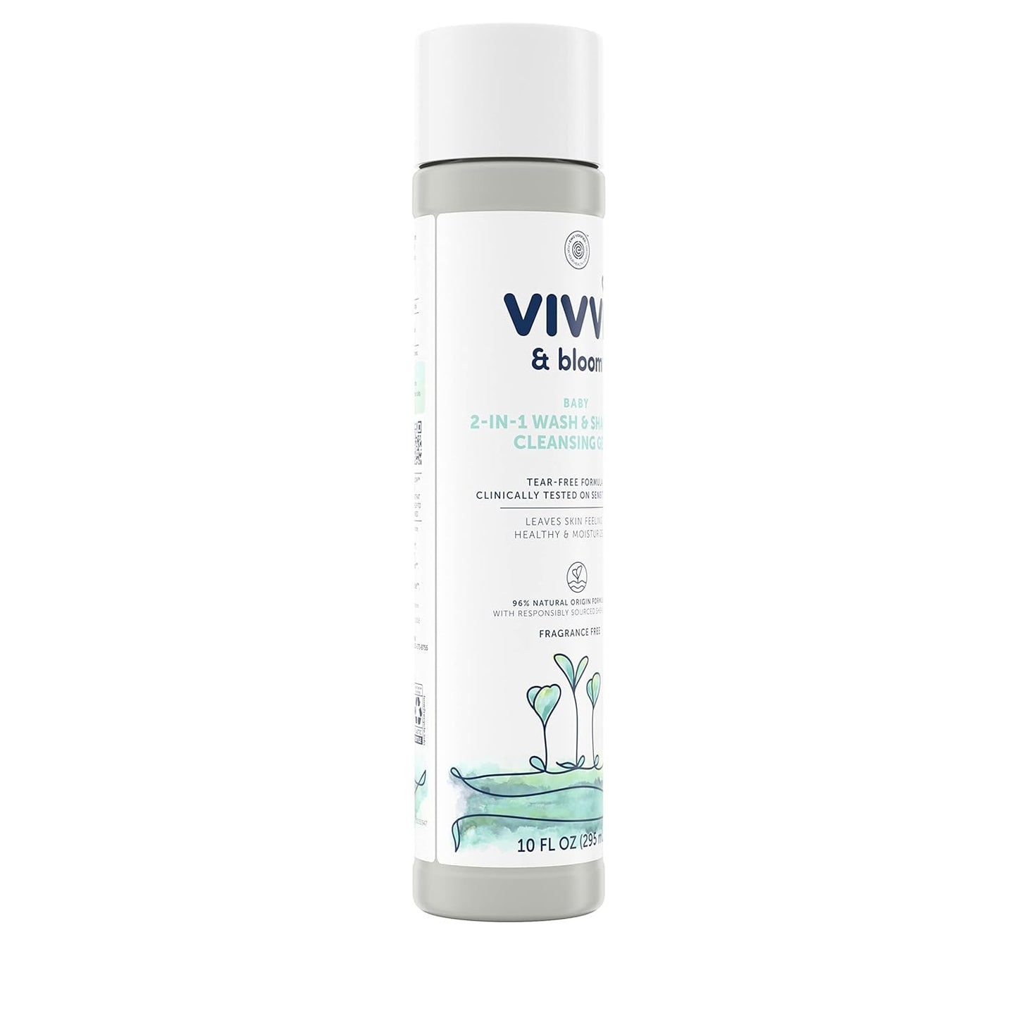 Vivvi & Bloom 2-in-1 Baby Wash & Shampoo - Gentle Cleansing Gel for Sensitive Skin, 10 fl. oz.