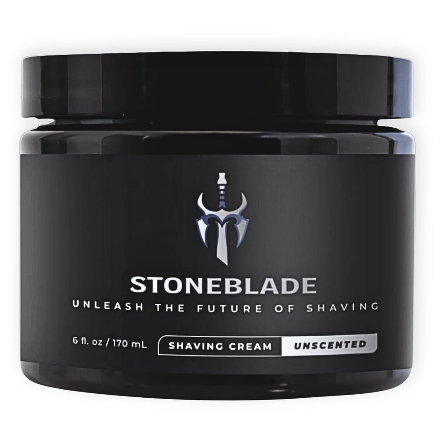 StoneBlade Unscented Shave Cream for Sensitive Skin - Fragrance & Menthol Free | Reduces Razor Burn, 6 oz