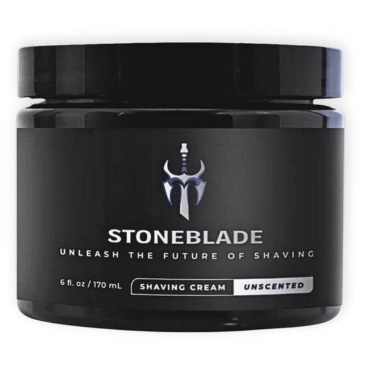 StoneBlade Unscented Shave Cream for Sensitive Skin - Fragrance & Menthol Free | Reduces Razor Burn, 6 oz