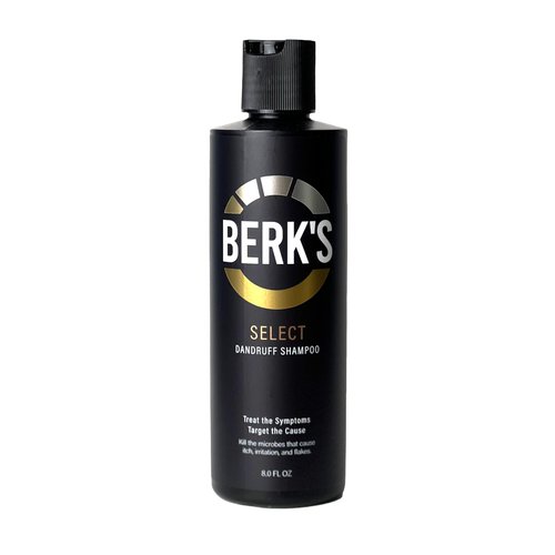 Berk's Medicated Dandruff Shampoo with 3% Salicylic Acid & 1.5% Sulfur - Select Formula - Flake & Itch Control - 8 Fl Oz