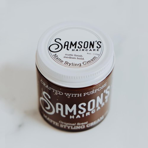 SAMSON'S HAIRCARE Matte Styling Cream - Nourishing Hold & Easy Application for Men & Women | 4 oz.