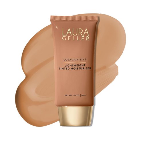 Laura Geller New York Quench-N-Tint Tinted Moisturizer - Lightweight Hydration with Natural Glow - 05 Medium/Deep