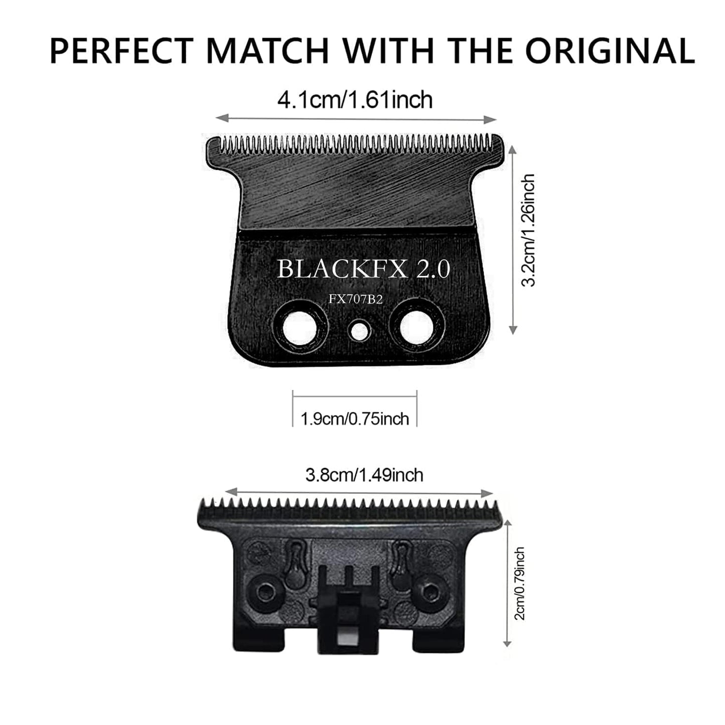 BaBylissPRO FX707ZB2 Replacement Blades - Compatible with FX787 & FX726 Trimmers - Black