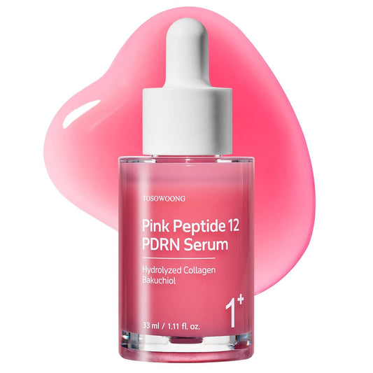 TOSOWOONG Pink Peptide 12 PDRN Serum - Hydrating & Firming with Salmon DNA & Niacinamide | 33ml