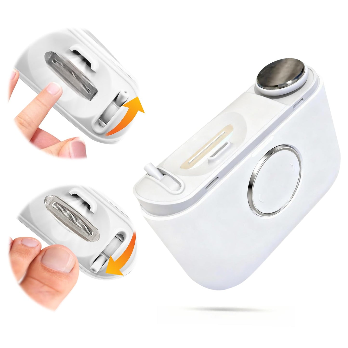 Electric Nail Clipper, Adjustable Blade Opening for Thick Nails, Electric Nail Clippers for Seniors & Adults, Baby Electric Nail Trimmer, Automatic Nail Clipper for Fingernail & Toe (Upgraded White)