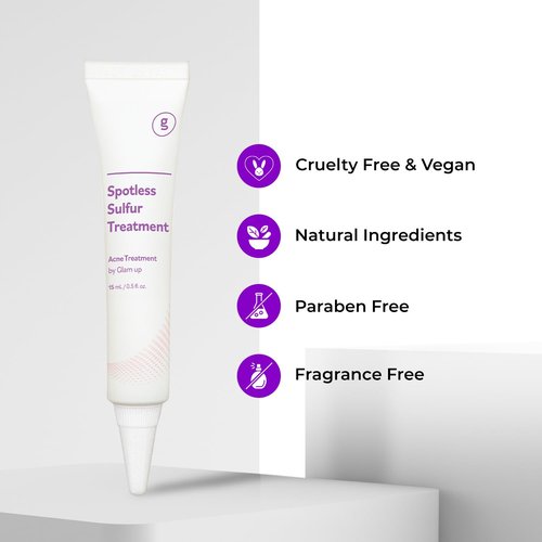 GLAM UP 10% Sulfur Treatment Spot Serum - Fast Healing for Pimples & Acne Breakouts | 15mL