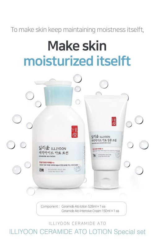 ILLIYOON Ceramide Ato Lotion Set - Nourishing Hydration for Sensitive Skin | 17.9 OZ