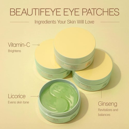 Pixi BeautifEYE Hydrogel Under-Eye Patches - Refreshing Eye Treatment for Dark Circles | 30 Pairs (60 Patches)