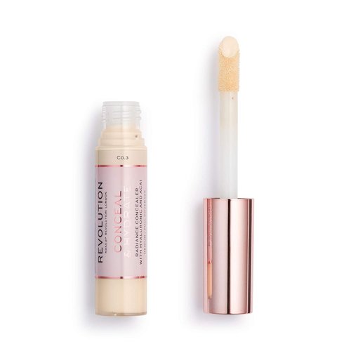 Makeup Revolution Conceal And Hydrate Concealer - Full Coverage, Matte Finish, Vegan, C2.5 for Fair Skin, 0.7 Fl Oz