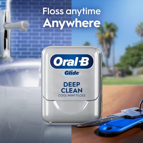Oral-B Glide Dental Floss - Shred Resistant & Gentle on Gums - Cool Mint Flavor, 40 M, 3 Count