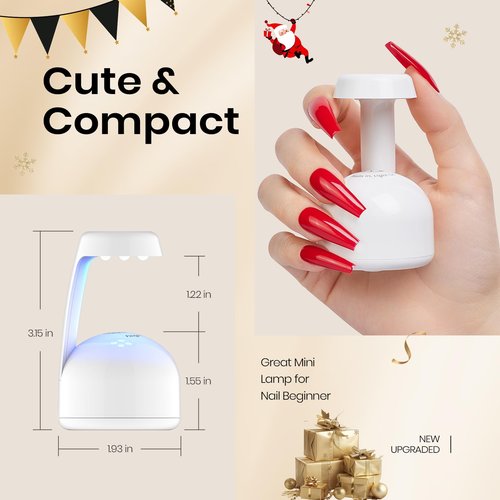 Beetles Mini Uv Light for Gel Nails Flash Curing Innovative with Smart Sensor for Easy and Fast Extension System, Portable Manicure Uv Led Light for Gel Nail Polish Diy