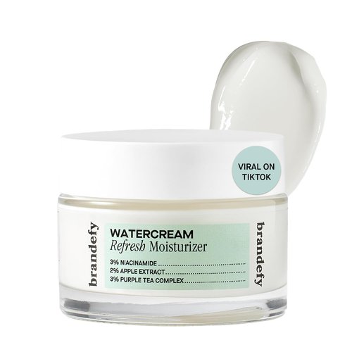 Brandefy Water Cream - Lightweight Moisturizer for Pore-Refining Hydration | Daily Face Cream, 1.6 Oz