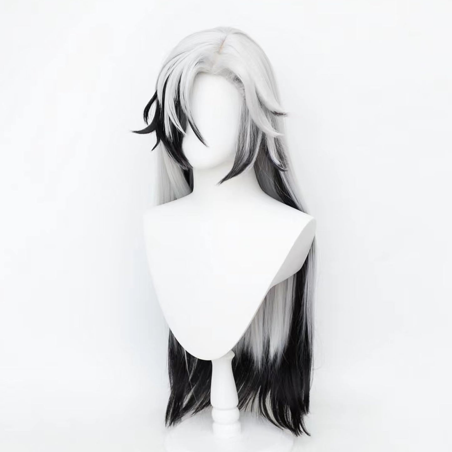 XiongXiongLe Boothill Cosplay Wig Honkai Star Rail Long Straight Silver White Black Roleplay Costume Wigs for Adult Women Cos Anime Game Party Halloween Christmas Comic(Boothill)