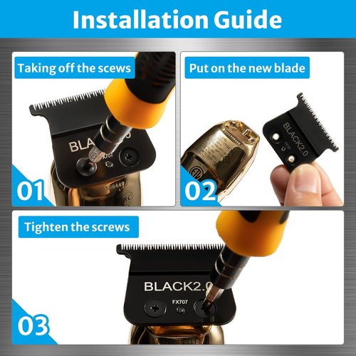 Babyliss Replacement Blades - Compatible with FX707z, FX787, FX726 - Classic Black, 1 Pack