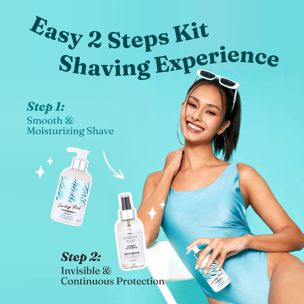 IntiMD Coochy Plus Intimate Shaving Complete Kit - Coco Allure & Organic After Shave Protection Soothing Moisturizer Mist - Antioxidant Formula Prevents Razor Burns, Itchiness & Ingrown Hair