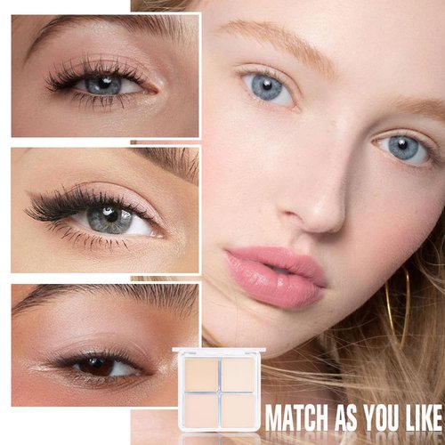 Kaely Powder Eyeshadow Quad - Vanilla Nude Beige Matte & Shimmer Palette | Pigmented, Waterproof, Blendable