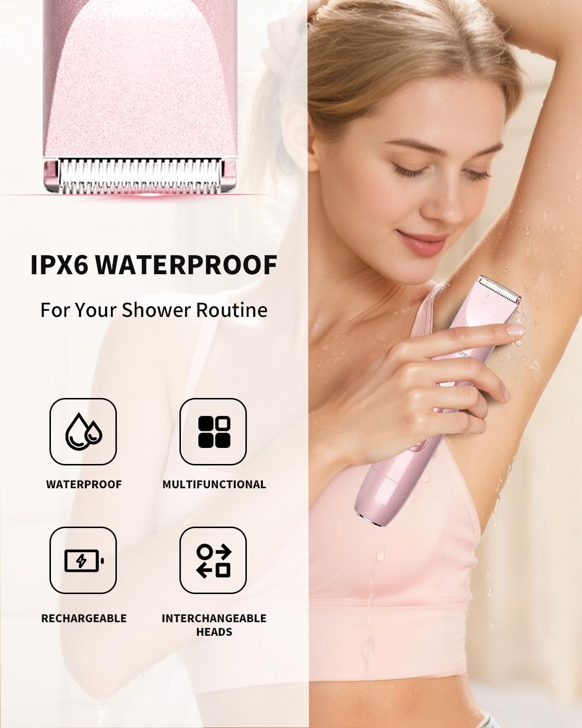 Ufree Bikini Trimmer - Electric Dual Head Razor for Women | Waterproof Rechargeable Shaver for Body & Face
