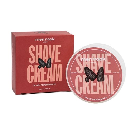 Men Rock Shave Cream - Moisturizing Black Pomegranate Shaving Foam for Men - 3.5 oz