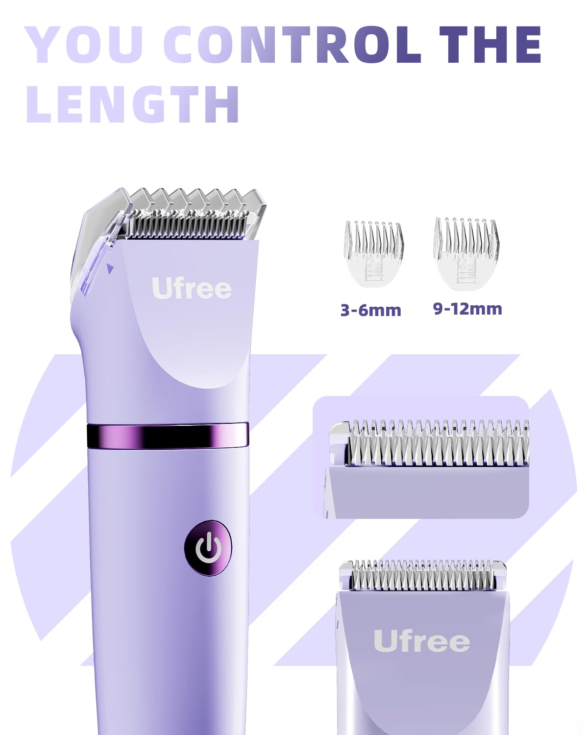 Ufree Bikini Trimmer - Rechargeable Electric Razor for Women | IPX7 Waterproof, Purple