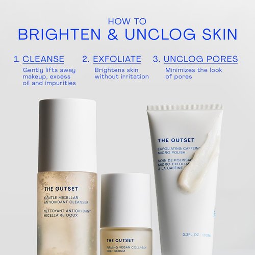Outset Exfoliating Caffeine Micro Polish - Brightening & Smoothing Face Scrub, Vegan & Gluten-Free | 3.3 fl oz