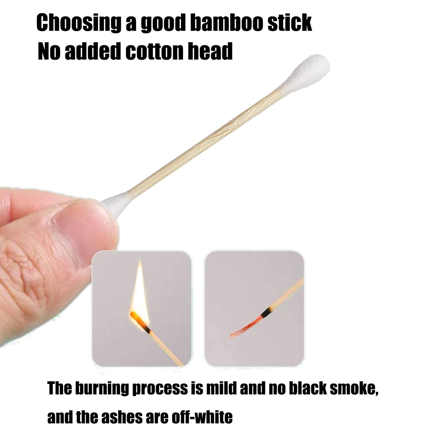 Skiennix XL Size Organic Bamboo Cotton Swabs - Extra Absorbent Biodegradable Double Tips