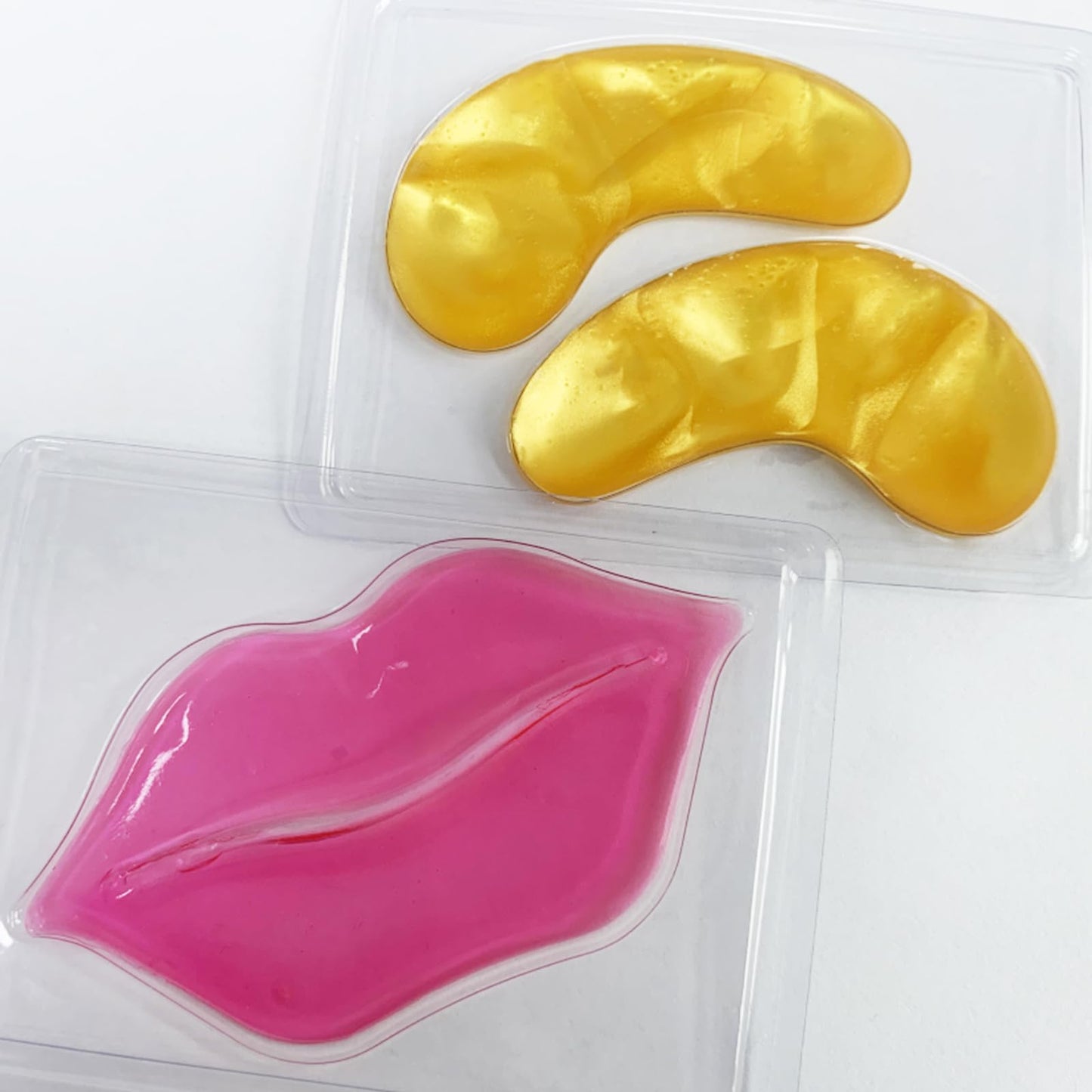 Jakuva 30 Pairs Lip Masks & Eye Masks,Gold Under Eye Patches for Puffy Eyes,Pink Lip Masks Skincare,Moisturizing Lip & Eye Skin,Anti-Aging,Reducing Fine Lines,Nourishing for Face Care