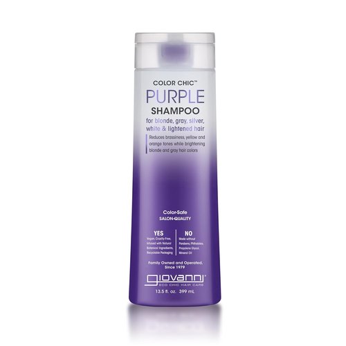 Giovanni Color Chic Purple Shampoo - Reduces Brass & Yellow Tones, Adds Shine | 13.5 fl oz, Vegan & Sulfate Free