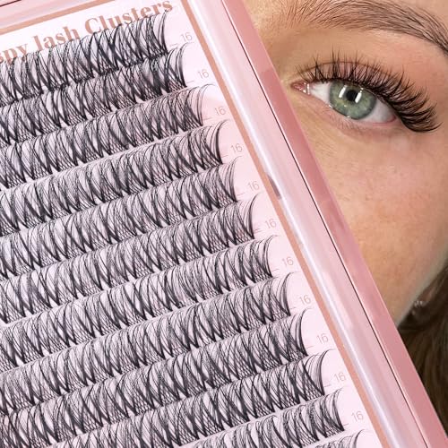 Medium Lash Clusters Short Wispy C Curl Eyelash Clusters 10MM Individual Eyelashes Natural Cluster Eyelash Extensions Natural Looking Cluster Lashes by Geeneiya (C Curl,10MM)