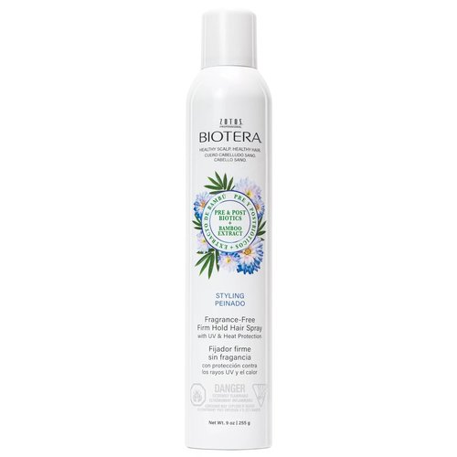 Biotera Firm Hold Hair Spray - Fragrance-Free, UV & Heat Protection | Vegan & Color-Safe | 9 Fl Oz