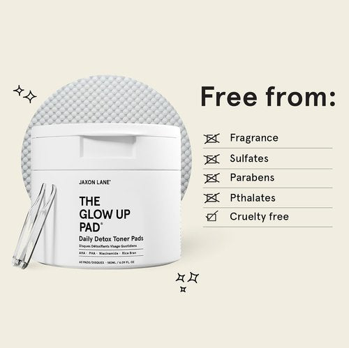 **THE GLOW UP Rice Toner Pads - Daily Exfoliating Face Pads with Centella, AHA, PHA & Niacinamide for Brightening**